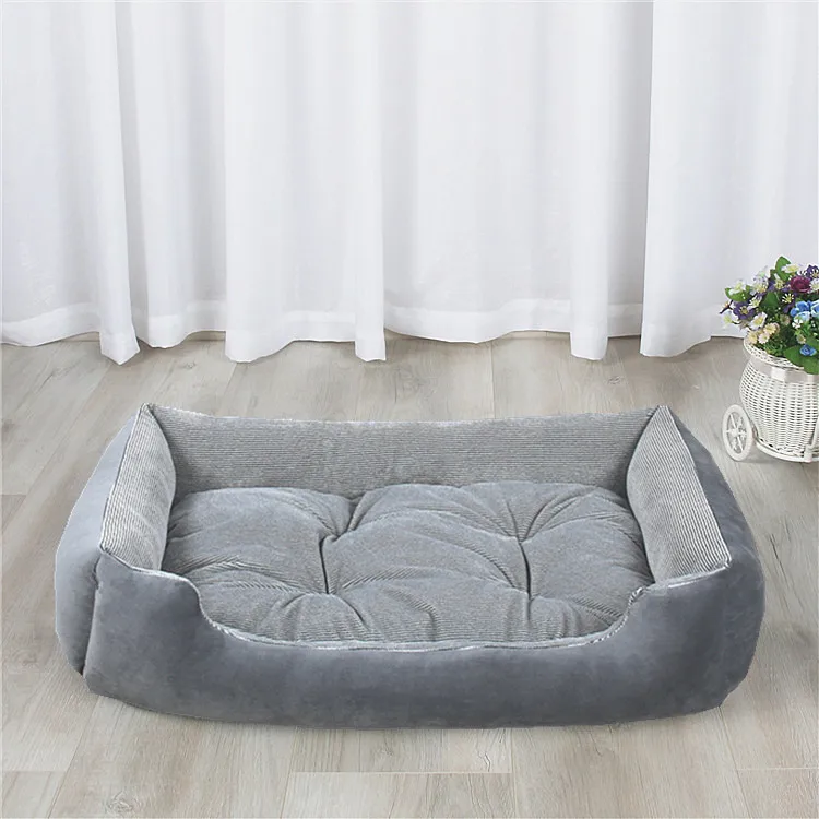 Super-Soft-Designer-Fabric-Plaid-Square-Organic-Cotton-Luxury-Modern-Dog-Bed-for-All-Seasons