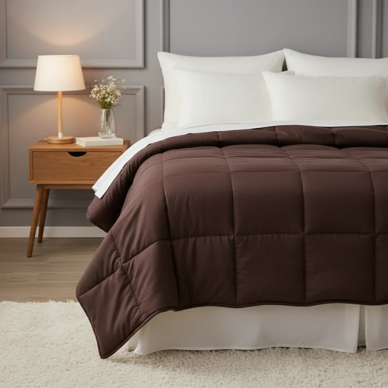 Super-Soft-Double-Sided-100-Organic-Cotton-Anti-Dust-Mite-European-American-Style-Quilted-Four-Seasons-Weighted-Travel-Blanket-1