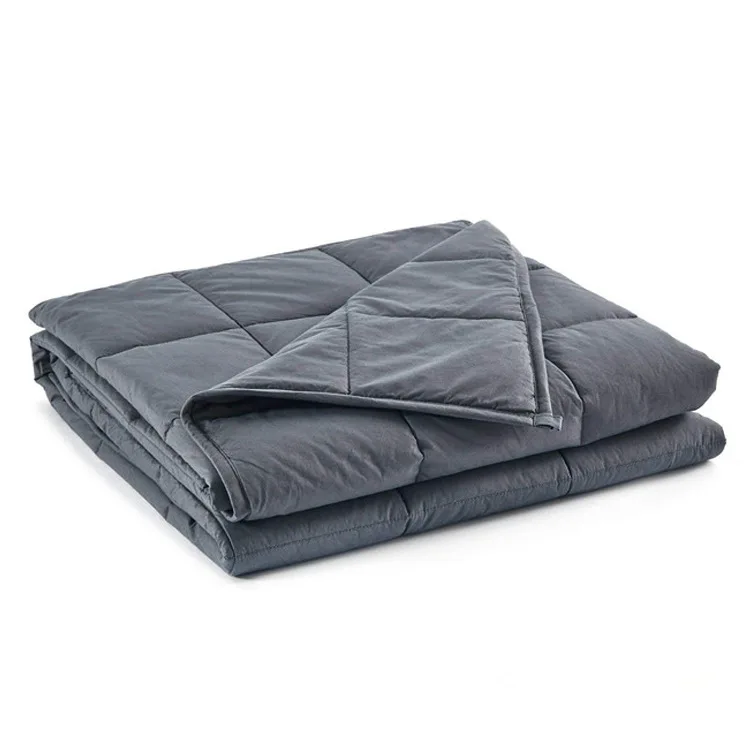 Super-Soft-Double-Sided-100-Organic-Cotton-Anti-Dust-Mite-European-American-Style-Quilted-Four-Seasons-Weighted-Travel-Blanket