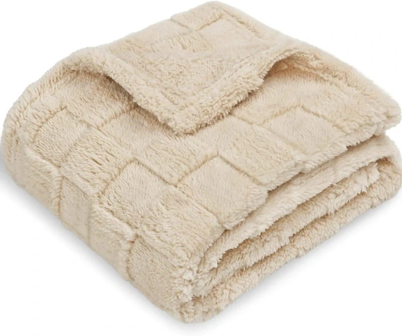 Super-Soft-Flannel-Sherpa-Portable-Four-Seasons-100-Polyester-Baby-Blanket-for-Throw-and-Bed-Use