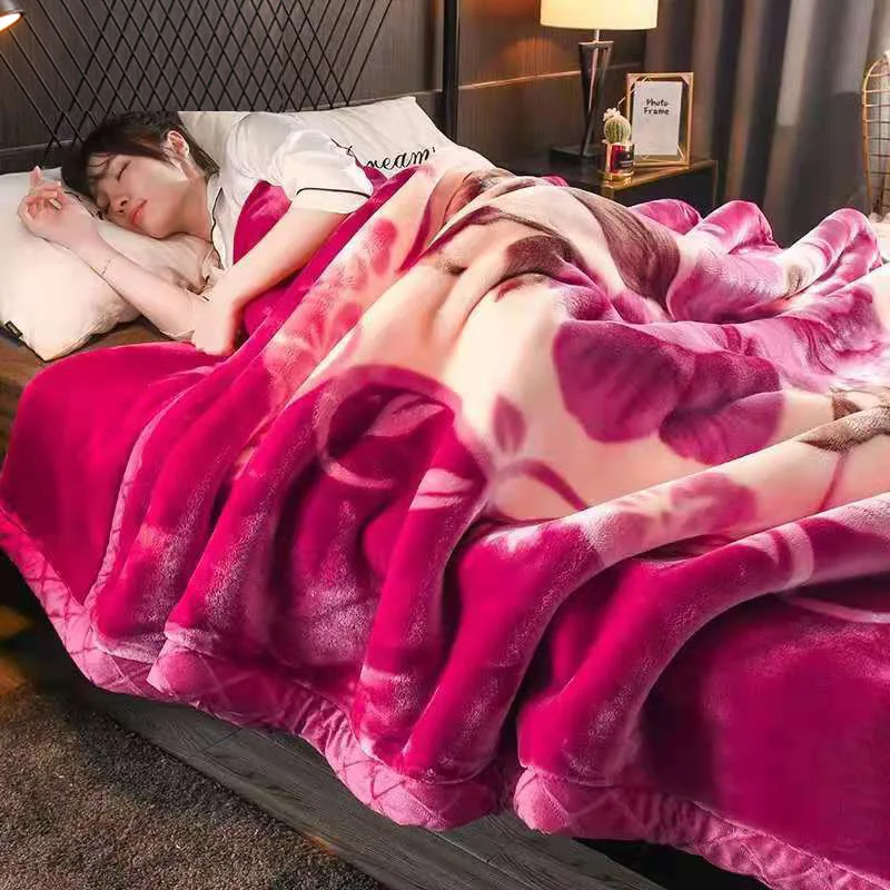 Super-Soft-Hand-Feeling-All-Year-Style-Vibrant-Colors-Raschel-Blanket
