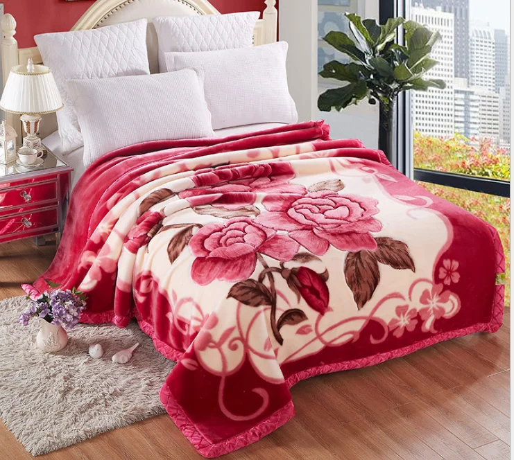 Super-Soft-Raschel-Blanket-Floral-Quilt-Blanket-Winter-Mink-Blanket-for-Bedroom-Living-Room