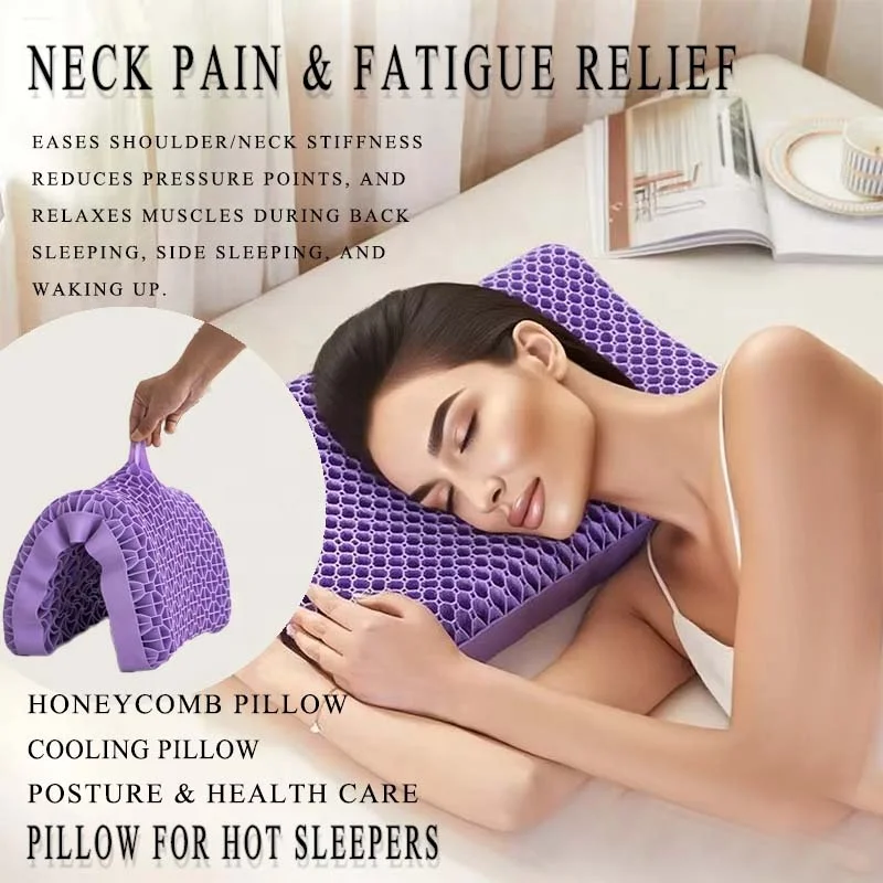 TPE-Honeycomb-Gel-Pillow-for-Sleeping-Cooling-Breathable-Ergonomic-Neck-Support-Pillow-3D-Gel-Grid-for-Neck-Pain-Relief
