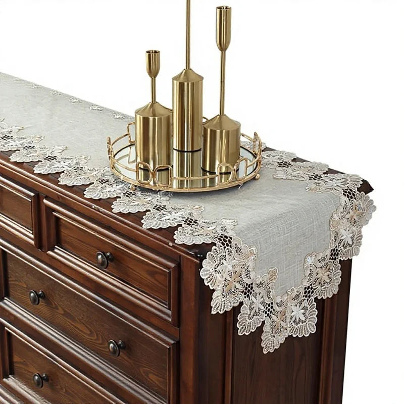 Tablecloth-Lace-Fabric-Floral-Nordic-Home-TV-Cabinet-Coffee-Table-Runner-Pure-White-Modern-Simple-Bed-Runner-New-Style