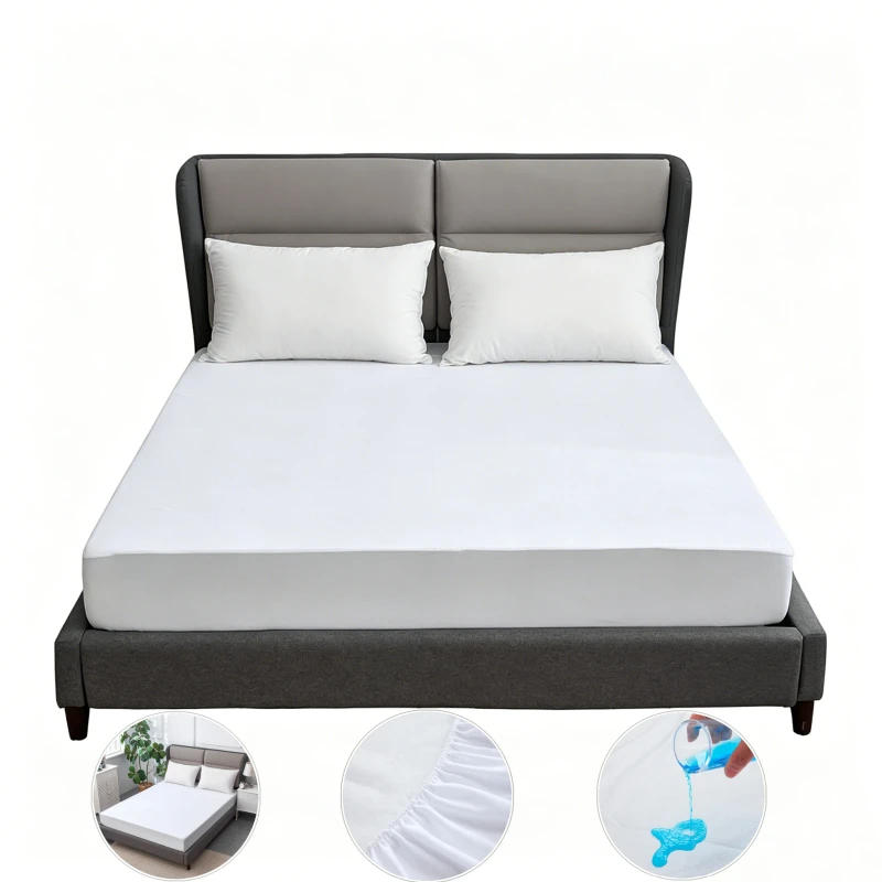 Terry-Cloth-Knit-Stain-Resistant-Anti-Dust-Mite-Deep-Pocket-Waterproof-Mattress-Protector