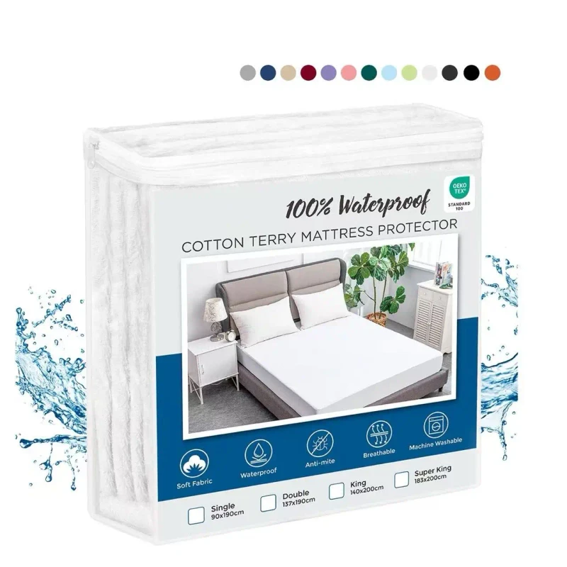 Terry-Cotton-Cooling-Bed-Bug-Proof-Waterproof-Hypoallergenic-Water-Proof-Mattress-Protector