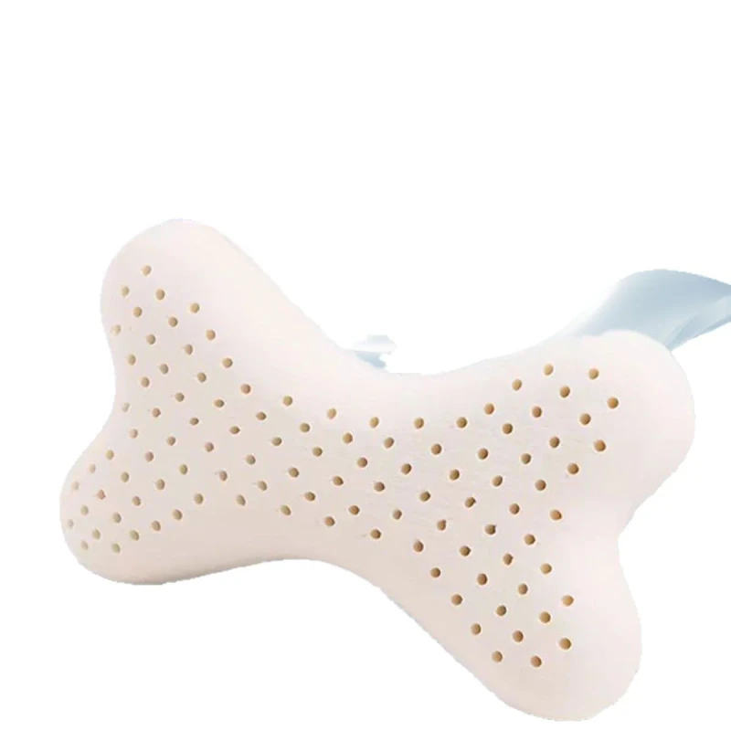 Thailand-Natural-Latex-Neck-Cervical-Spine-Support-Car-Sleep-Aid-Bone-Head-Type-Pillow-ZT-36-29x20x9cm