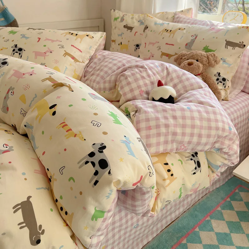 Thickened-Brushed-Skin-Friendly-Modern-Eco-Friendly-Printed-4-Piece-All-Cotton-Custom-Logo-All-Season-Grade-Various-Bedding-Set