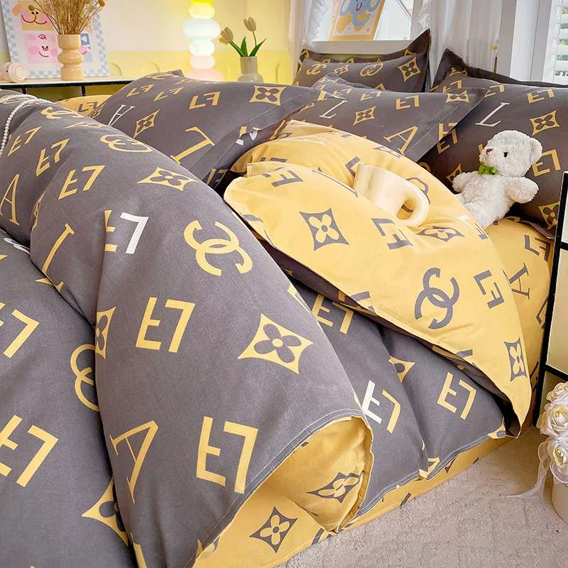 Thickened-Brushed-Student-Dormitory-Four-Piece-Comforter-Set-Washed-Cotton-Water-Resistant-Bed-Sheets-and-Duvet-Covers