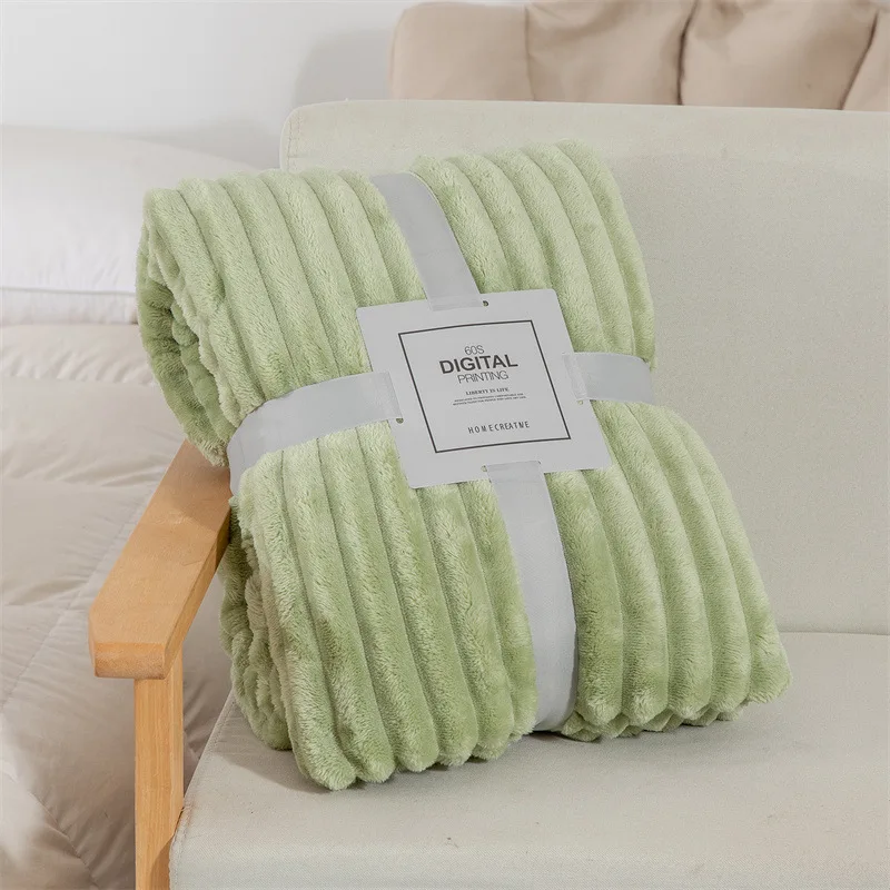 Thickened-Fleece-Solid-Jacquard-Knitted-Plush-Flannel-Throw-Blanket-100-Polyester-Four-Seasons