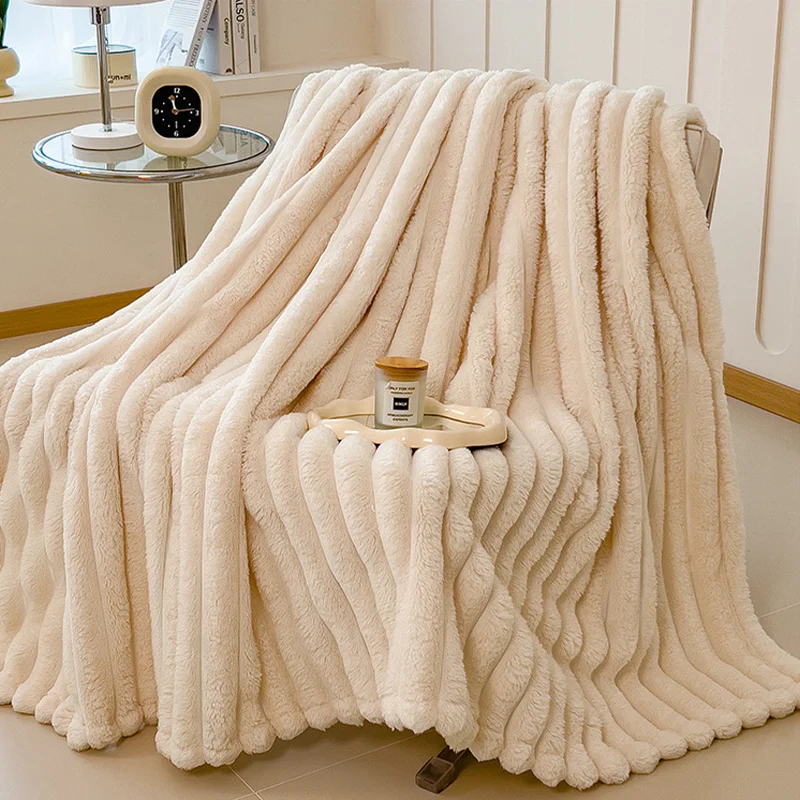 Thickened-Jacquard-Fleece-Soft-Throw-Blanket-Cozy-Warm-Plain-Color-Flannel-for-Couch-Sofa