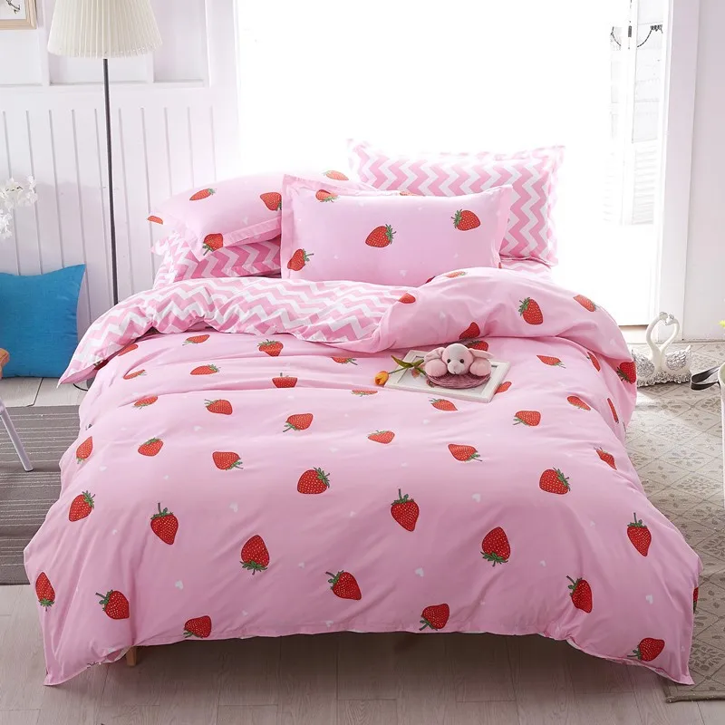 Three-Piece-Bedding-Set-Ground-Polyester-Cute-Fruit-Print-Duvet-Covers-Bed-Sets