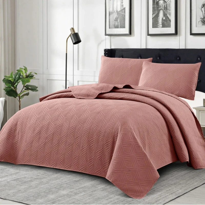 Three-Piece-Ultrasonic-Quilted-Bed-Cover-Sheet-Set-Various-Styles-and-Colors-Pure-Polyester-Filling-3-PCs