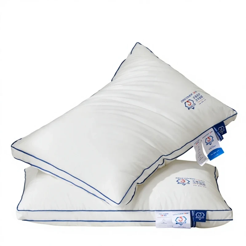 Three-Proof-Featherdown-Pillow-Insert-Antibacterial-Waterproof-Oil-Resistant-Stain-Resistant-Cervical-Support-Minimalist-Pillow