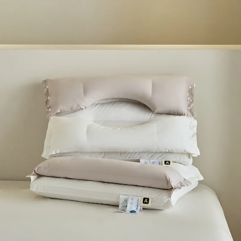 Three-in-One-Neck-Cervical-Spine-Support-Pillow-Removable-Core-Cotton-Polyester-Customizable-Anti-Snoring-Better-Sleep-Gentle