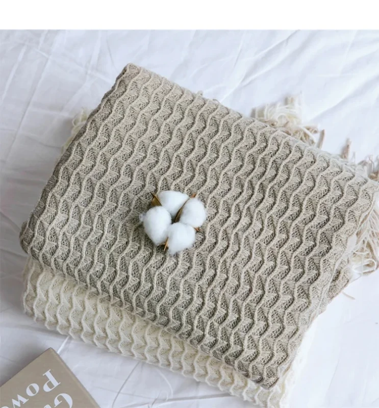 Throw-Blanket-Woven-Knitted-Tassel-Leisure-Cape-Office-Blanket-Bed-Throw-Blanket