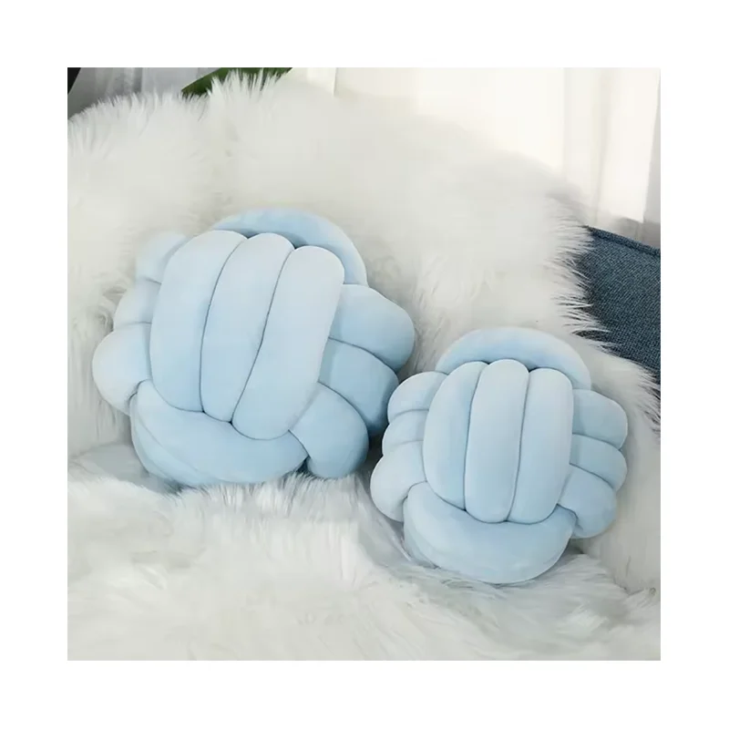 Throw-Pillows-Handmade-Braid-Knot-Pillow-Decoration-Round-Sofa-Knot-Ball-Pillow