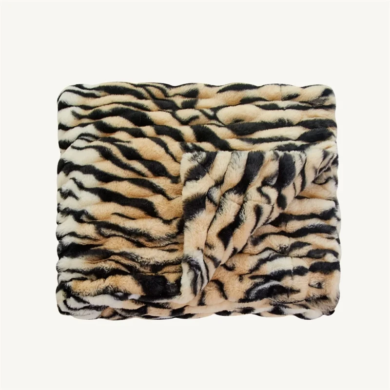 Tiger-Design-30-36-Inch-Double-Sides-Layer-Soft-Ruched-Spandex-Faux-Fur-Rabbit-Fake-Throw-Blankets