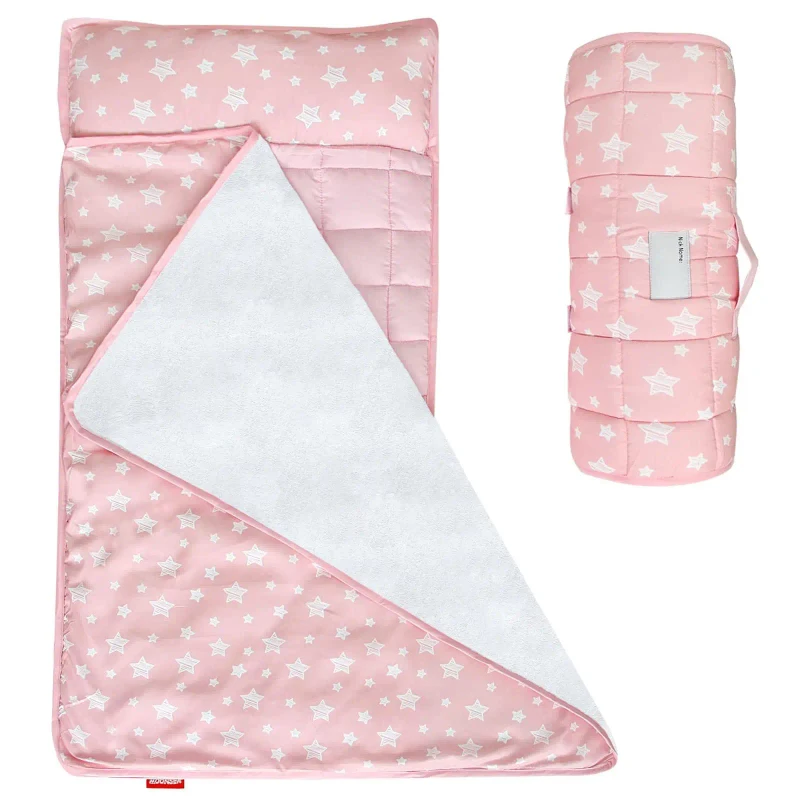 Toddler-Nap-Mat-Pink-Lightweight-Soft-Minky-Fleece-Blanket-Removable-Warm-Pillow-Preschool-Daycare-Travel-Kids-Bedding-Standard