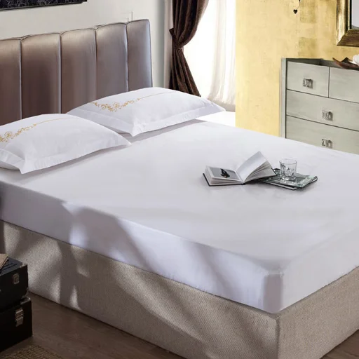 Top-Quality-Cozy-Twin-Cotton-White-Fitted-Flat-Sheet