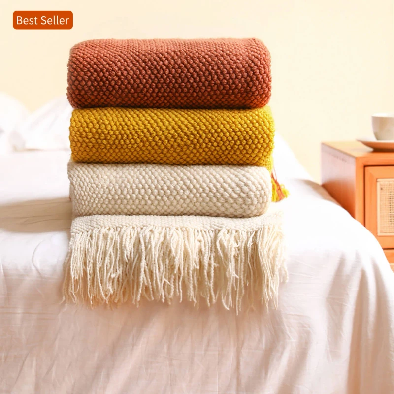 Top-Quality-Super-Soft-Warm-Design-Colors-Breathe-Textured-Home-Decor-Acrylic-Knitted-Throw-Blankets-With-Tassel