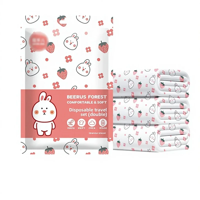 Travel-Disposable-Nonwoven-Fabric-Bed-Sheet-Printing-Four-Piece-Set-Dirty-Sleeping-Bag-Quilt-Cover-Pillowcase-Hotel-Bedding-Set