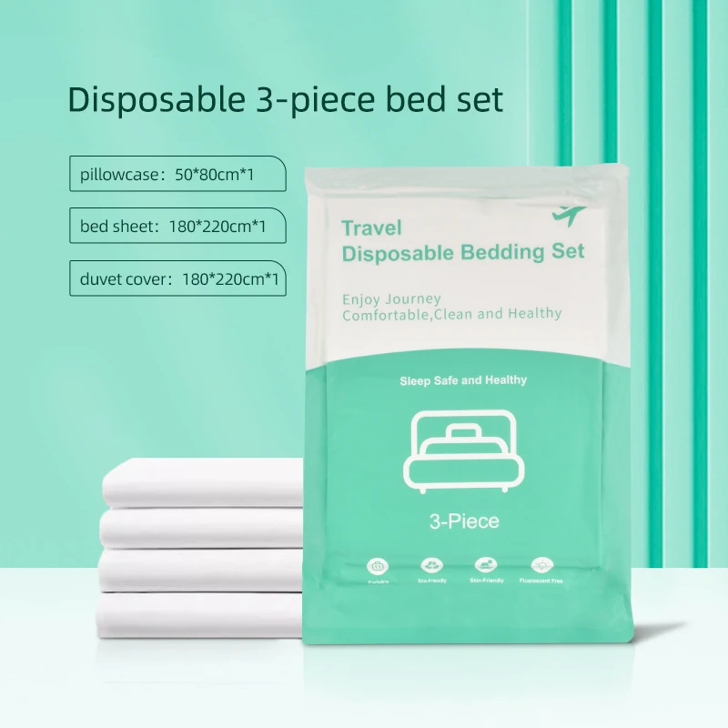 Travel-Sheet-Sets-Non-Woven-Disposable-Bed-Sheet-Quilt-Cover-Set-of-4-Pieces-for-Hotel-Travel