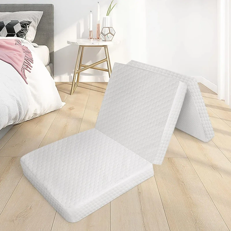 Tri-Folding-Mattress-Topper-Foldable-4-Inch-Memory-Foam-Camping-Bed-for-Travel-Guest-Mattress-Pad-With-Waterproof-Washable-Cover