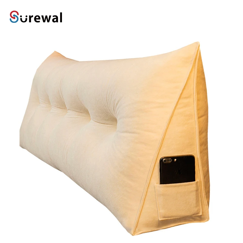 Triangle-Headboard-Wedge-Pillow-Bed-Rest-Reading-Backrest-Cushion-Positioning-Support-Long-Pillow