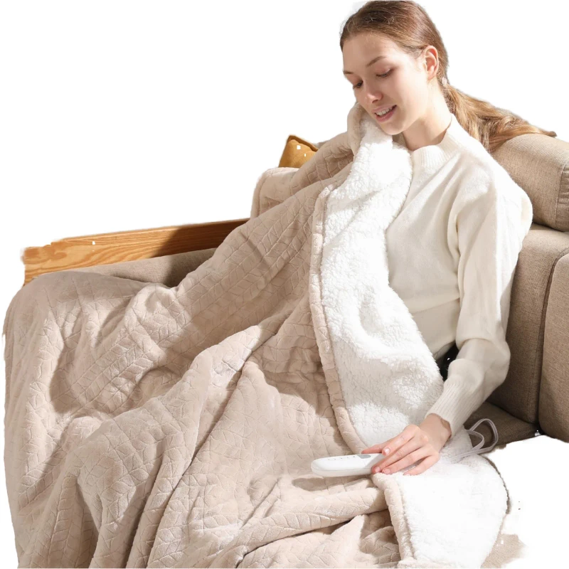 Twin-Electric-Heating-Blanket-Winter-Household-Use-62x84-inch-Wheat-Pattern-Ultra-Soft-Flannel-Thick-Sherpa-Reversible-5-Heat