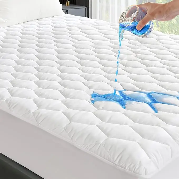 Twin-Mattress-Protector-Waterproof-TPU-Quilted-Fitted-Mattress-Pad-Noiseless-Hollow-Cotton-Mattress-Cover-Machine-Washable