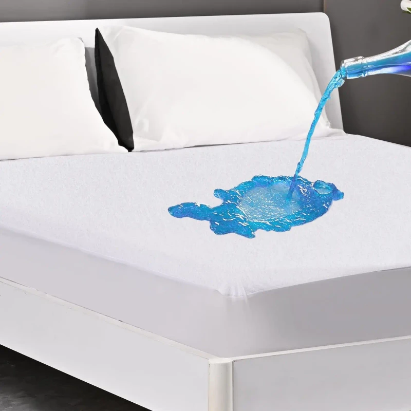 Twin-Size-Cotton-Bamboo-Terry-Waterproof-Mattress-Protector-Washable-Noiseless-with-Breathable-Mattress-Cover