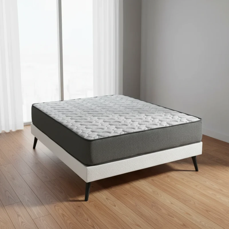 Two-Tone-Wave-Quilted-Foam-Mattress-Knit-Fabric-Cover-Breathable-CertiPUR-Certified-Medium-Firm-Queen-King-Bed-in-a-Box