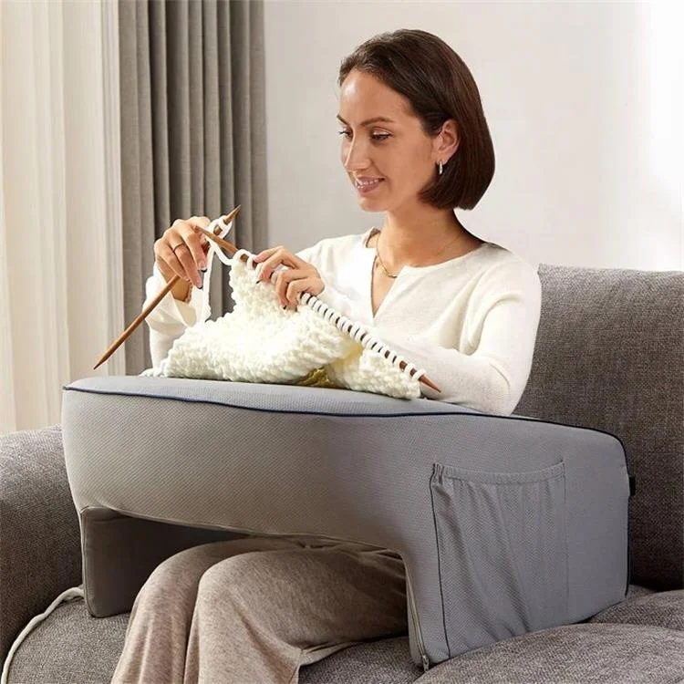 U-Shape-Body-Reading-Pillow-Lap-Desk-Arm-Rest-Gaming-Bed-Laptop-Couch-Comfortable-Working-Crocheting-100-Percent-Polyester