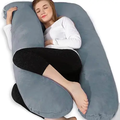 U-Shaped-Cotton-Maternity-Cushion-High-Grade-Cold-to-Touch-Case-for-Pregnant-Belly-Comfort-for-Evening-Relax