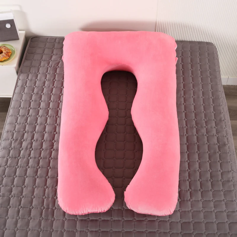 U-Shaped-Cotton-Maternity-Pillow-High-Quality-Cooling-Cover-Design-for-Pregnant-Women-Comfort-Sleep-Body-Support