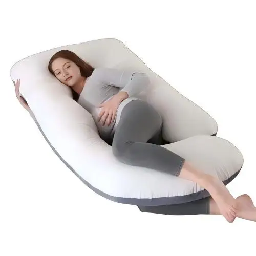 U-Shaped-Cotton-Pregnancy-Pillow-Full-Body-Maternity-Support-for-Side-Sleeper-Women-Soft-and-Comfortable