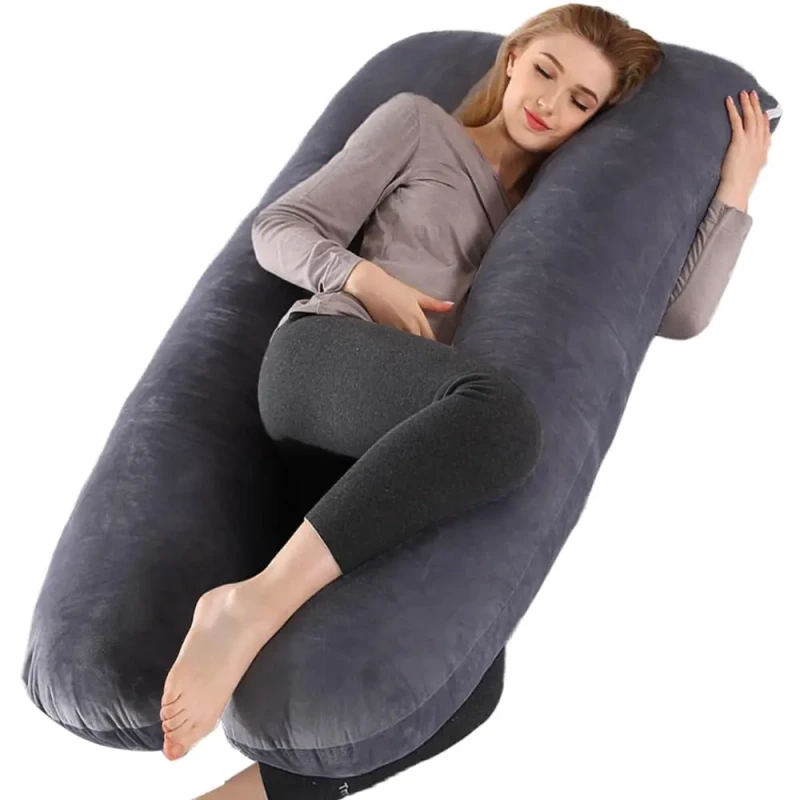 U-Shaped-Full-Body-Maternity-Pregnancy-Pillow-With-Removable-Cover