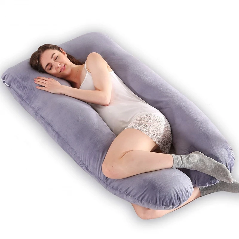 U-Shaped-Pillow-Pregnancy-Maternity-Pillow-Full-Body-Support-Pregnancy-Nursing-Pillow-With-Removable-Cover-Long-Body-Pillows