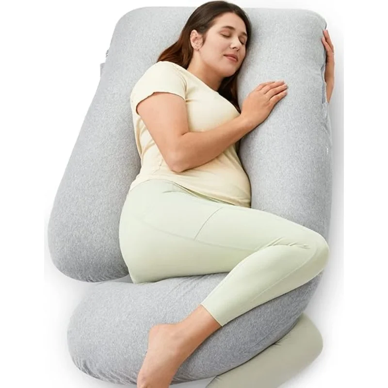 U-Shaped-Pregnancy-Pillow-57-Inch-Full-Body-Maternity-Pillow-with-Cotton-Removable-Cover