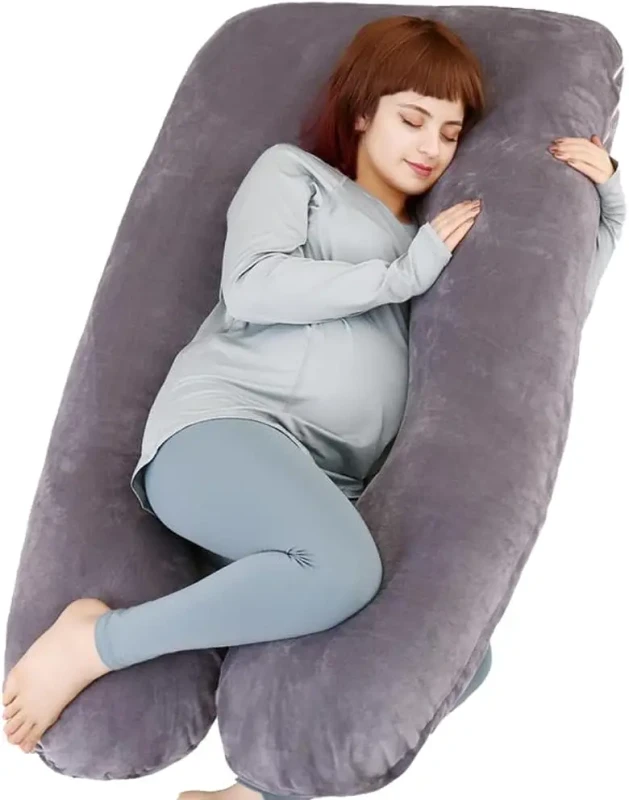 U-Shaped-Pregnancy-Pillow-Maternity-Full-Body-Pillow-Back-Legs-Belly-Support-Removable-Cover-Sleeping-Pillow