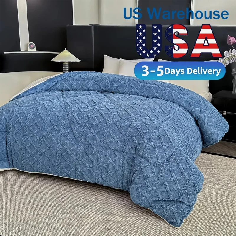 US-Local-Stock-Bedding-Soft-Warm-and-Skin-Friendly-Polyester-Striped-Taffeta-Home-Down-Comforter-Fuzzy-Quilt-on-Both-Sides