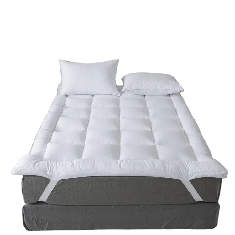 USAmazon-Top-Sale-100-Microfiber-Soft-All-Season-Woven-Bed-Topper-Elastic-Band-Customizable-Heights-7cm-12cm-Polyester-Mattress