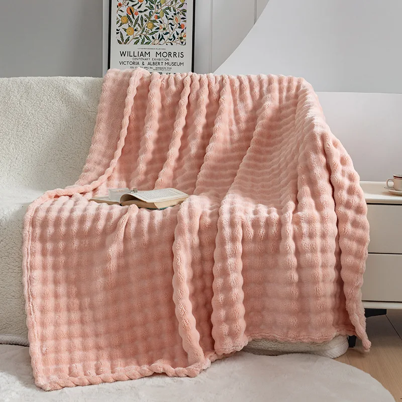 Ultra-Soft-Bubble-Blanket-Solid-Color-Custom-Pattern-Coral-Fleece-Blanket-Luxury-Throw-Blanket