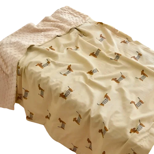 Ultra-Soft-Dachshund-Printed-Baby-Blanket-with-Minky-Dot-Backing-Cozy-Wrap-for-Kids-Bedding