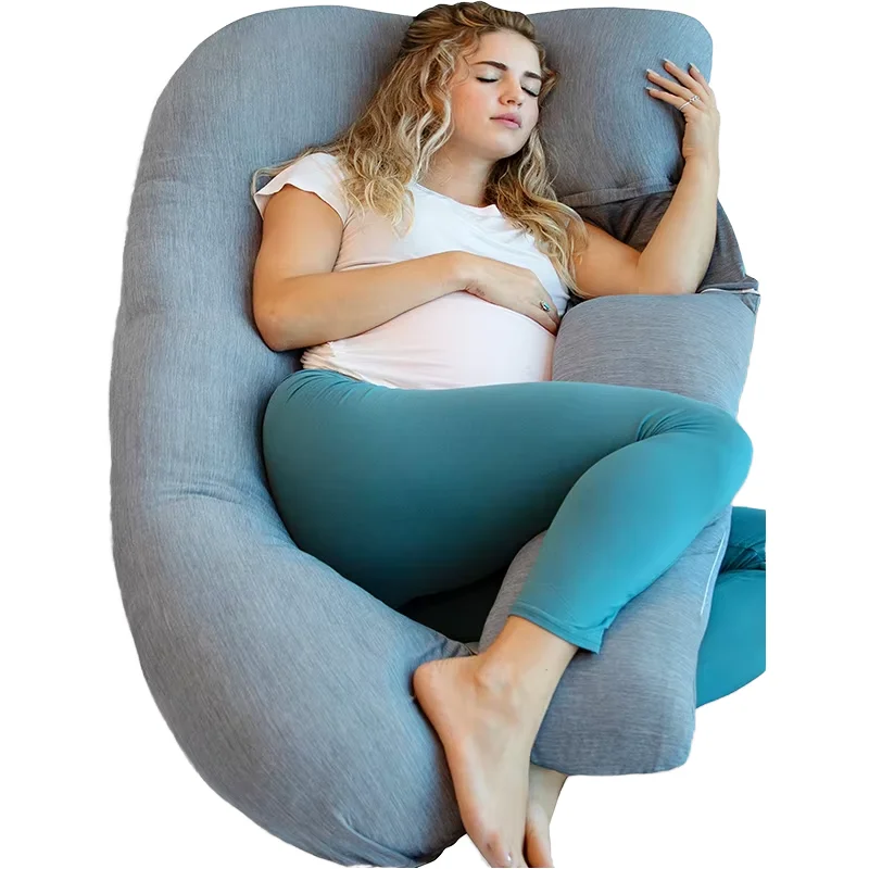 Ultra-Soft-Velvet-U-Shape-Multifunction-Maternity-Pregnancy-Pillow-600TC-Portable-Removable-Outer-Cover-Back-Support