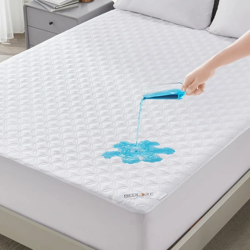 Ultrasonic-Quilted-Mattress-Protector-100-Polyester-Waterproof-Mattress-Pad-King-Size-Hotel-Household