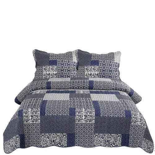 Ultrasonic-Stitching-Quilted-Plain-Cotton-Filling-Bedspread-Customized-Patterns-Polyester-Fabric-Quilt