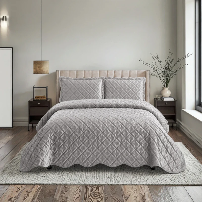 Ultrasonic-Ultra-Soft-Velvet-3D-Embossed-Quilted-3-Piece-Polyester-Waterproof-Eco-Friendly-Luxury-Quilt-Set-Bed-Cover