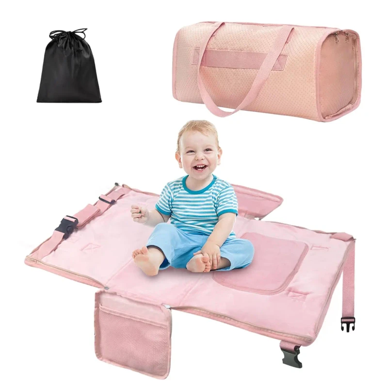 Unisex-Portable-Made-Of-Comfortable-Polyester-Travel-Toddler-Airplane-Bed-Foldable-Airplane-Seat-Extender